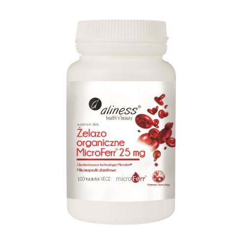 Żelazo organiczne MicroFerr® 25 mg x 100 tabletek VEGE