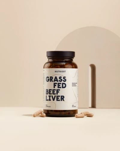 Organiczna Liofilizowana Wątroba Wołowa z Bydła Karmionego Trawą, Grass Fed Liver, Nutriest 240 kapsułek 