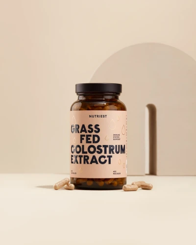 Kolostrum od Krów Karmionych Trawą, Grass Fed Colostrum Extract, Nutriest 180 kapsułek 